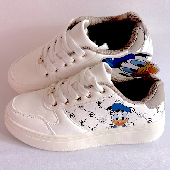 🆕 Disney Donald Duck Women’s Ltd Edition Luxury-Style Sneakers w/Gold Accents - Picture 10 of 11